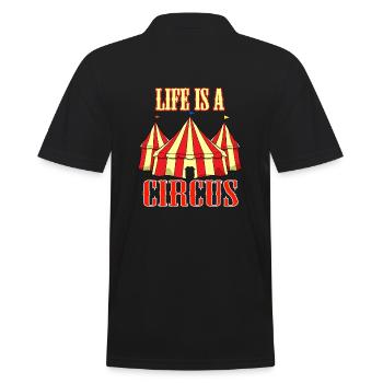 Life Is A Circus Komiker - Männer Poloshirt - Schwarz - Hinten - Kai (181cm)