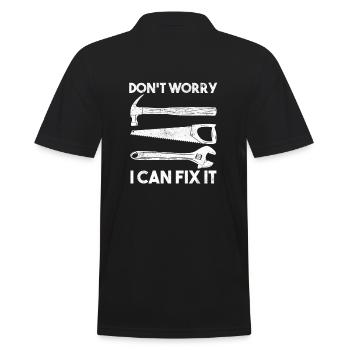Don't Worry I Can Fix It Klempner - Männer Poloshirt - Schwarz - Hinten - Kai (181cm)