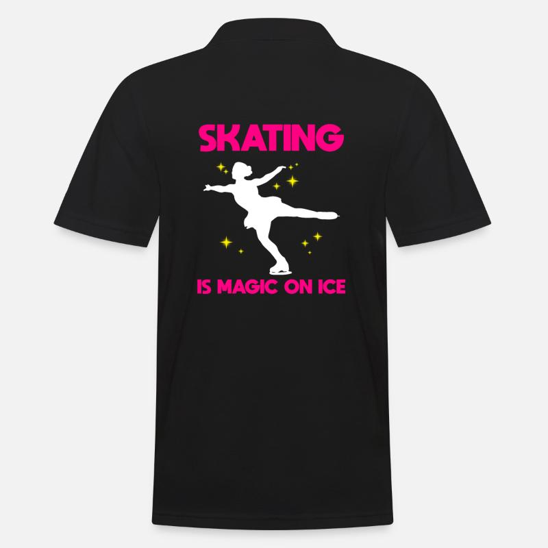Eiskunstlauf Professioneller Eisläufer - Männer Poloshirt - Schwarz