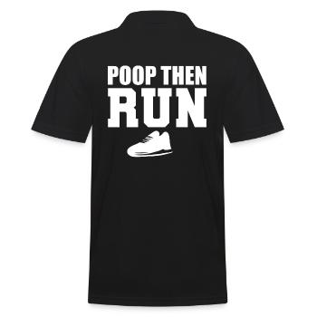Poop Then Run Hürdenläufer - Männer Poloshirt - Schwarz - Hinten - Kai (181cm)