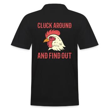 Cluck Around And Find Out Geflügelfarm - Männer Poloshirt - Schwarz - Hinten - Kai (181cm)