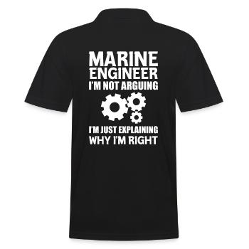 Lustiger Marine Engineer Schiffsingenieur - Männer Poloshirt - Schwarz - Hinten - Kai (181cm)