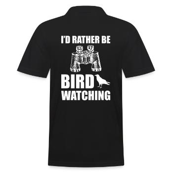I'd Rather Be Bird Watching Zoologe - Männer Poloshirt - Schwarz - Hinten - Kai (181cm)
