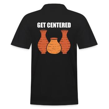 Get Centered Keramiker - Männer Poloshirt - Schwarz - Hinten - Kai (181cm)