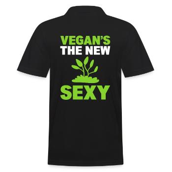 Lustige Veganer Vegan Aktivist - Männer Poloshirt - Schwarz - Hinten - Kai (181cm)