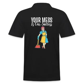 Lustiges Housekeeping Haushälterin - Männer Poloshirt - Schwarz - Hinten - Kai (181cm)