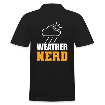 Weather Nerd Klimaforscher - Männer Poloshirt - Schwarz - Hinten - Kai (181cm)