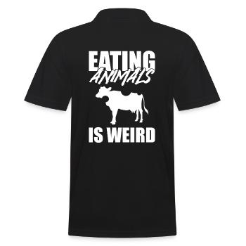 Eating Animals Is Weird Vegan - Männer Poloshirt - Schwarz - Hinten - Kai (181cm)