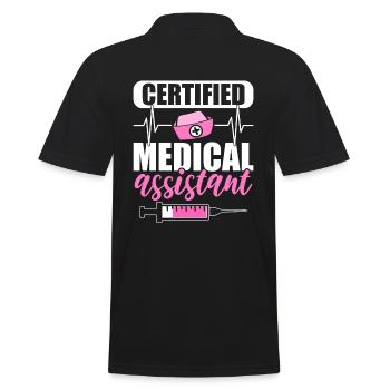 Certified Medical Assistant Medizin - Männer Poloshirt - Schwarz - Hinten - Kai (181cm)