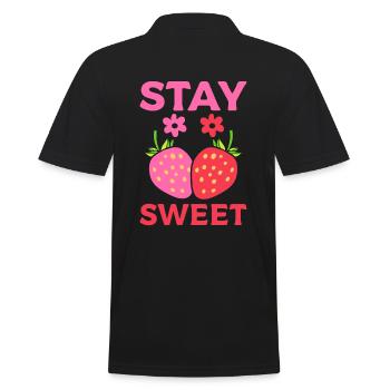 Stay Sweet Bauer - Männer Poloshirt - Schwarz - Hinten - Kai (181cm)