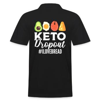 Keto-Brot Fitness-Enthusiast - Männer Poloshirt - Schwarz - Hinten - Kai (181cm)