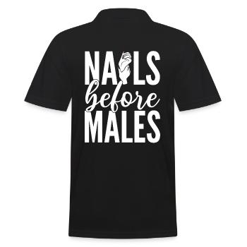 Nails Before Males Kosmetikerin - Männer Poloshirt - Schwarz - Hinten - Kai (181cm)
