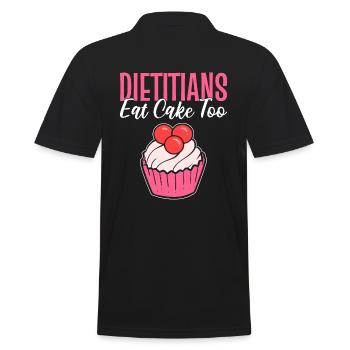Lustiger Ernährungsberater Ernährungscoach - Männer Poloshirt - Schwarz - Hinten - Kai (181cm)