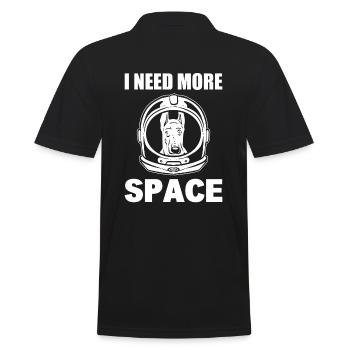 I Need More Space Hundeliebhaber - Männer Poloshirt - Schwarz - Hinten - Kai (181cm)