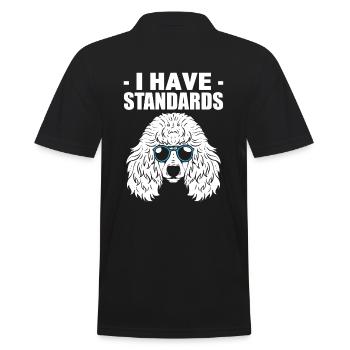 I Have Standards Hundewanderer - Männer Poloshirt - Schwarz - Hinten - Kai (181cm)
