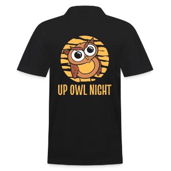 Up Owl Night Nachtschicht Krankenschwester - Männer Poloshirt - Schwarz - Hinten - Kai (181cm)