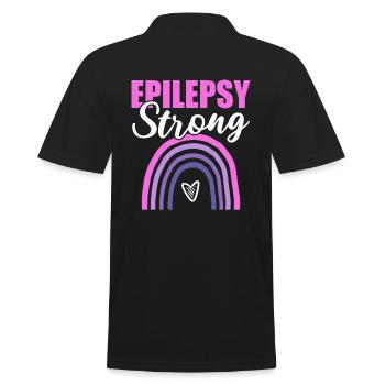 Epilepsy Strong Epilepsie-Krieger - Männer Poloshirt - Schwarz - Hinten - Kai (181cm)