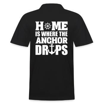 Home Is Where The Anchor Drops Bootsverwalter - Männer Poloshirt - Schwarz - Hinten - Kai (181cm)
