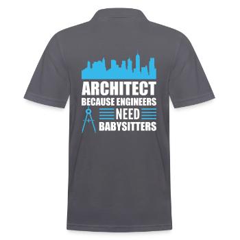 Lustiger Architekt Zeichner - Männer Poloshirt - Anthrazit - Hinten - Nico (186cm)