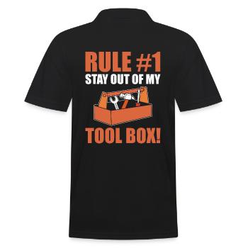 Lustiger Automechaniker Handwerker - Männer Poloshirt - Schwarz - Hinten - Kai (181cm)
