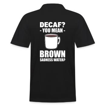 Lustiger Kaffeeliebhaber Kaffee - Männer Poloshirt - Schwarz - Hinten - Kai (181cm)