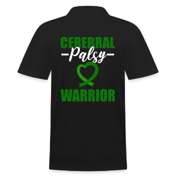 Cerebral Palsy Warrior Genetiker - Männer Poloshirt - Schwarz - Hinten - Kai (181cm)