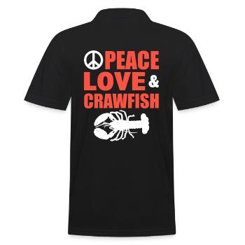 Peace Love & Crawfish Mähdrescher - Männer Poloshirt - Schwarz - Hinten - Kai (181cm)