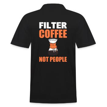 Filter Coffee Not People Kellner an der Kaffeebar - Männer Poloshirt - Schwarz - Hinten - Kai (181cm)