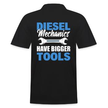 Diesel Mechanics Have Bigger Tools Automechaniker - Männer Poloshirt - Schwarz - Hinten - Kai (181cm)