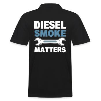 Diesel Smoke Matters Automechaniker - Männer Poloshirt - Schwarz - Hinten - Kai (181cm)