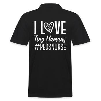 I Love Tiny Humans #pedsnurse Krankenschwester - Männer Poloshirt - Schwarz - Hinten - Kai (181cm)