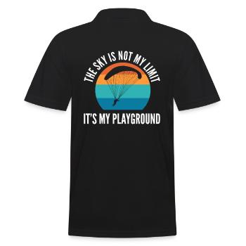 The Sky Is Not My Limit It's My Playground - Männer Poloshirt - Schwarz - Hinten - Kai (181cm)