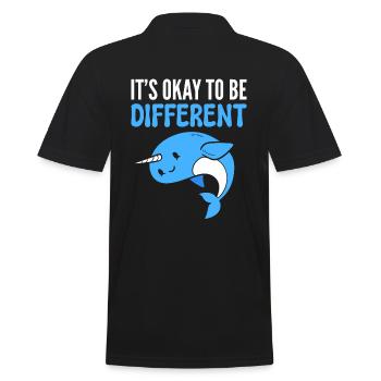 It's Okay To Be Different Aquarianer - Männer Poloshirt - Schwarz - Hinten - Kai (181cm)