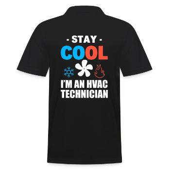 Lustiger HVAC-Techniker Klimatechniker - Männer Poloshirt - Schwarz - Hinten - Kai (181cm)