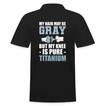 Lustige Knieersatzoperation Orthopäde - Männer Poloshirt - Schwarz - Hinten - Kai (181cm)