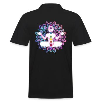 Chakra-Heilung Zen-Praktizierender - Männer Poloshirt - Schwarz - Hinten - Kai (181cm)