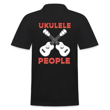 Lustiger Ukelele-Spieler Gitarrenbauer - Männer Poloshirt - Schwarz - Hinten - Kai (181cm)