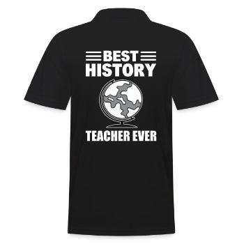 Best History Teacher Geschichtslehrer - Männer Poloshirt - Schwarz - Hinten - Kai (181cm)