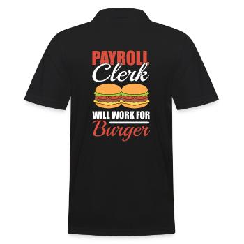 Lustiger Payroll-Burger-Liebhaber Lohnbuchhalter - Männer Poloshirt - Schwarz - Hinten - Kai (181cm)