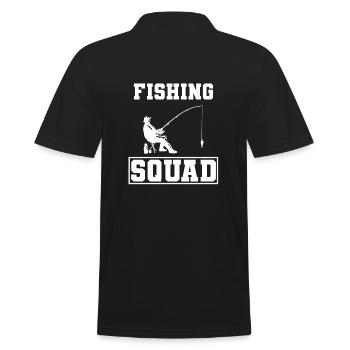 Fishing Squad Kapitän eines Fischerbootes - Männer Poloshirt - Schwarz - Hinten - Kai (181cm)