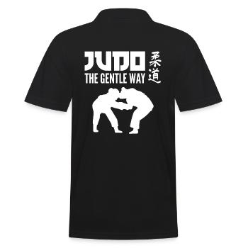 Judo-Kampfkunst Judo-Spieler - Männer Poloshirt - Schwarz - Hinten - Kai (181cm)