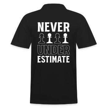 Never Underestimate Schachspieler - Männer Poloshirt - Schwarz - Hinten - Kai (181cm)