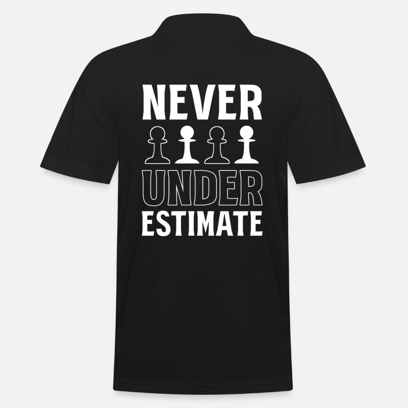 Never Underestimate Schachspieler - Männer Poloshirt - Schwarz