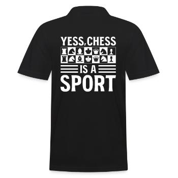 Yes Chess Is A Sport Schachmeister - Männer Poloshirt - Schwarz - Hinten - Kai (181cm)