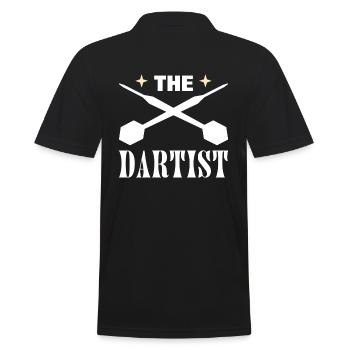 Lustiger Dartspieler Dart-Meister - Männer Poloshirt - Schwarz - Hinten - Kai (181cm)