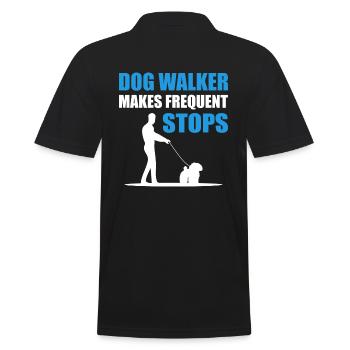 Lustiger Hundewanderer Hundesitter - Männer Poloshirt - Schwarz - Hinten - Kai (181cm)