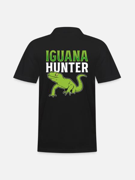 Iguana Hunter Tierpfleger - Männer Poloshirt - Schwarz
