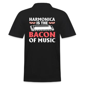 Harmonica Is The Bacon Of Music Mundharmonika - Männer Poloshirt - Schwarz - Hinten - Kai (181cm)