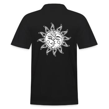 Mandala-Sonne und Mond Wahrsagerin - Männer Poloshirt - Schwarz - Hinten - Kai (181cm)