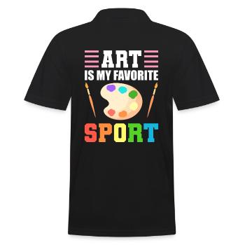 Art Is My Favorite Sport Kunstlehrer - Männer Poloshirt - Schwarz - Hinten - Kai (181cm)